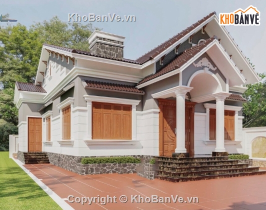mái thái 1 tầng,biệt thự 1 tầng mái thái,cad biệt thự 1 tầng,file cad biệt thự 1 tầng,biệt thự 1 tầng file cad