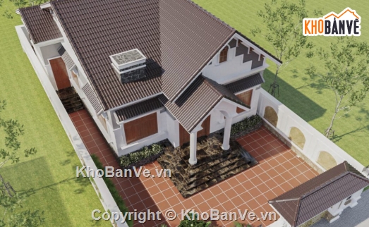 mái thái 1 tầng,biệt thự 1 tầng mái thái,cad biệt thự 1 tầng,file cad biệt thự 1 tầng,biệt thự 1 tầng file cad