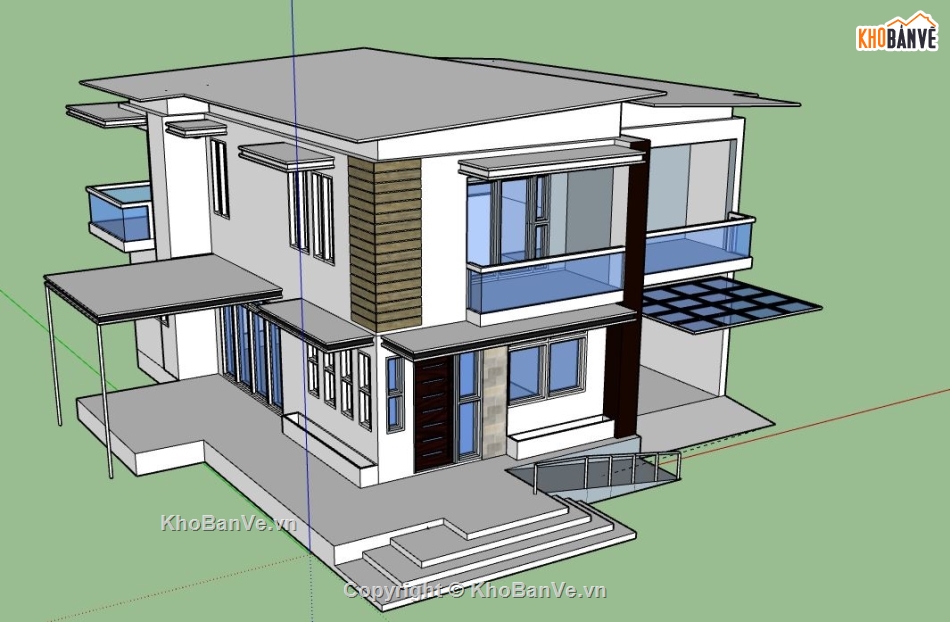 Biệt thự 2 tầng,model su biệt thự 2 tầng,file su biệt thự 2 tầng,biệt thự 2 tầng sketchup