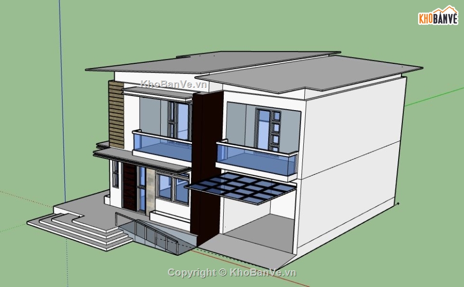 Biệt thự 2 tầng,model su biệt thự 2 tầng,file su biệt thự 2 tầng,biệt thự 2 tầng sketchup