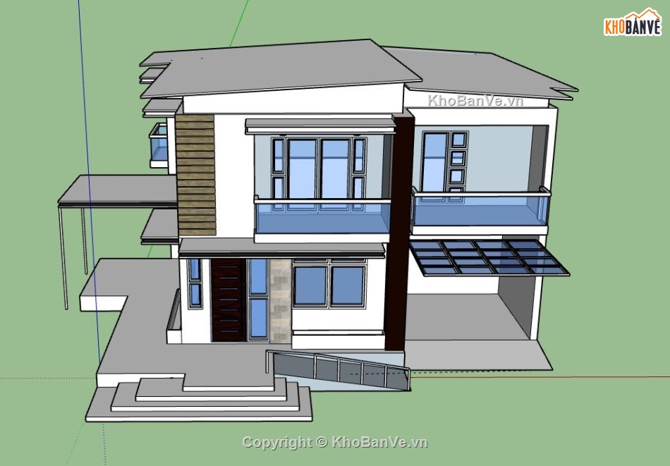 Biệt thự 2 tầng,model su biệt thự 2 tầng,file su biệt thự 2 tầng,biệt thự 2 tầng sketchup