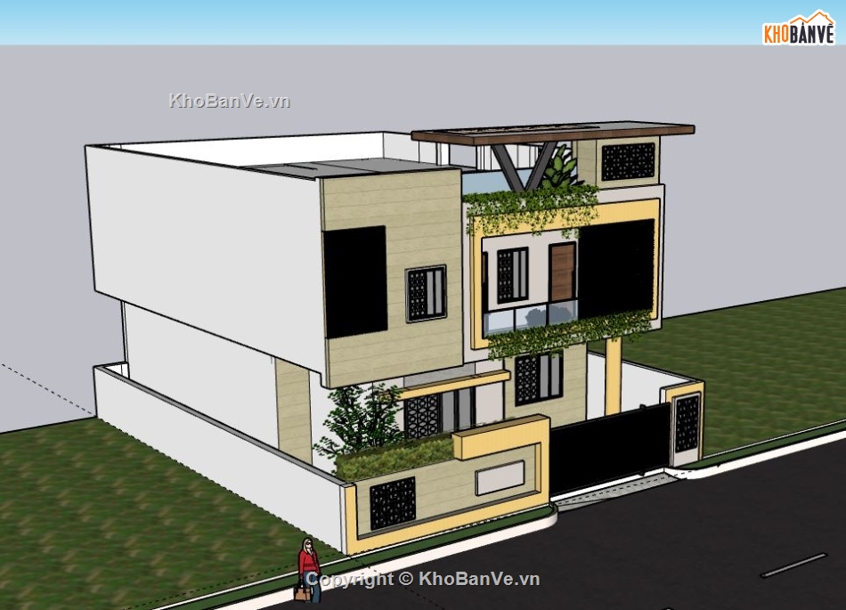 Biệt thự 2 tầng,model su biệt thự 2 tầng,biệt thự 2 tầng sketchup