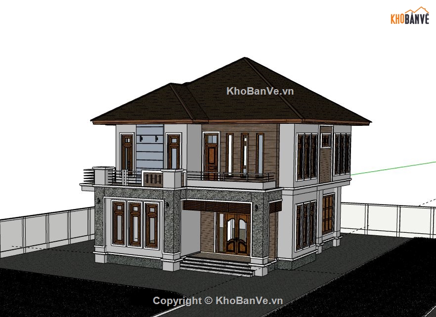 Biệt thự 2 tầng,model su biệt thự 2 tầng,biệt thự 2 tầng file su