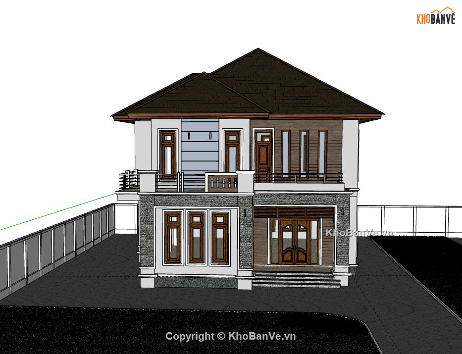 Biệt thự 2 tầng,model su biệt thự 2 tầng,biệt thự 2 tầng file su