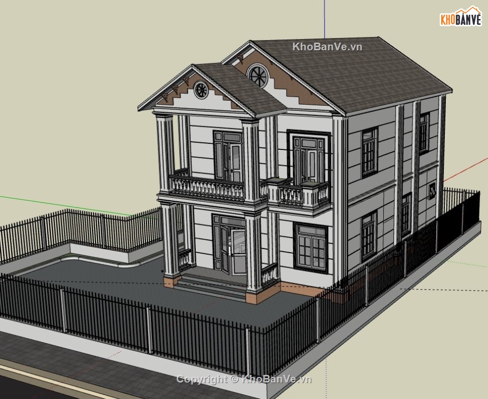 Biệt thự 2 tầng,model su biệt thự 2 tầng,biệt thự 2 tầng file su,file sketchup biệt thự 2 tầng,biệt thự 2 tầng sketchup