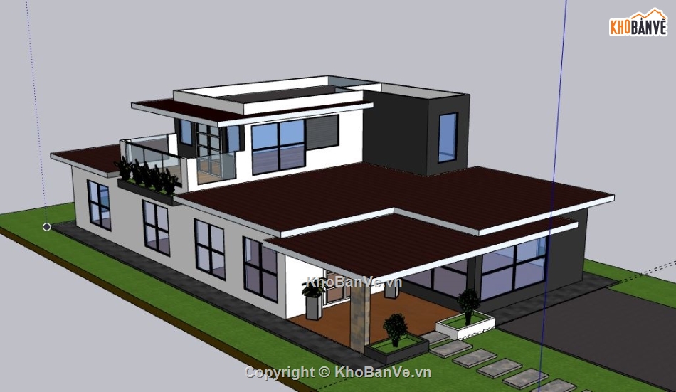 Biệt thự 2 tầng,model su biệt thự 2 tầng,file su biệt thự 2 tầng,biệt thự 2 tầng sketchup