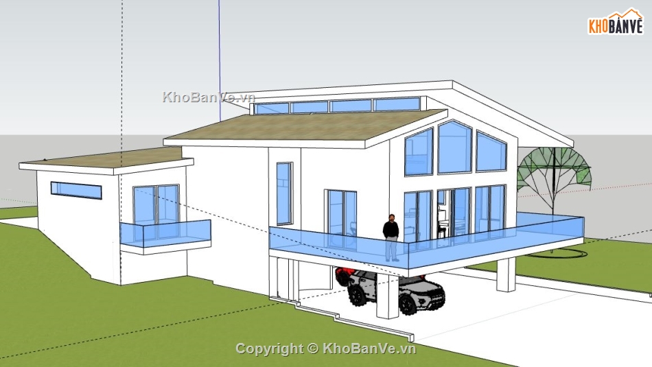 Biệt thự 2 tầng,model su biệt thự 2 tầng,file sketchup biệt thự 2 tầng,biệt thự 2 tầng sketchup