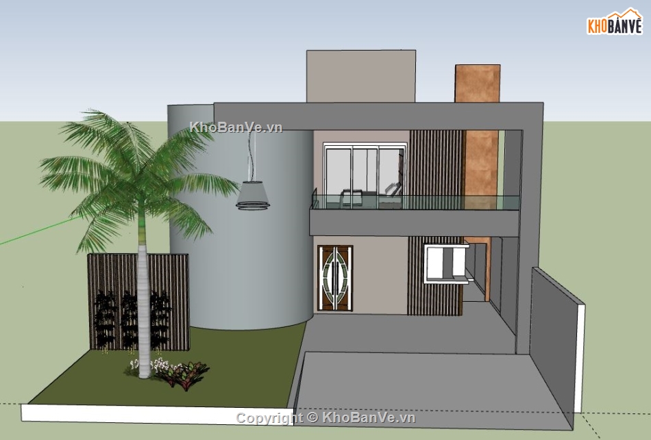 Biệt thự 2 tầng,model su biệt thự 2 tầng,biệt thự 2 tầng file su,file sketchup biệt thự 2 tầng