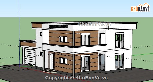 Biệt thự 2 tầng,model su biệt thự 2 tầng,biệt thự 2 tầng sketchup,sketchup biệt thự 2 tầng
