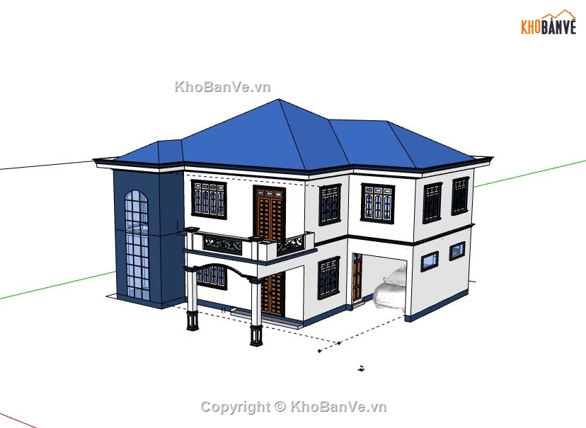 Biệt thự 2 tầng,file su biệt thự 2 tầng,biệt thự 2 tầng model su