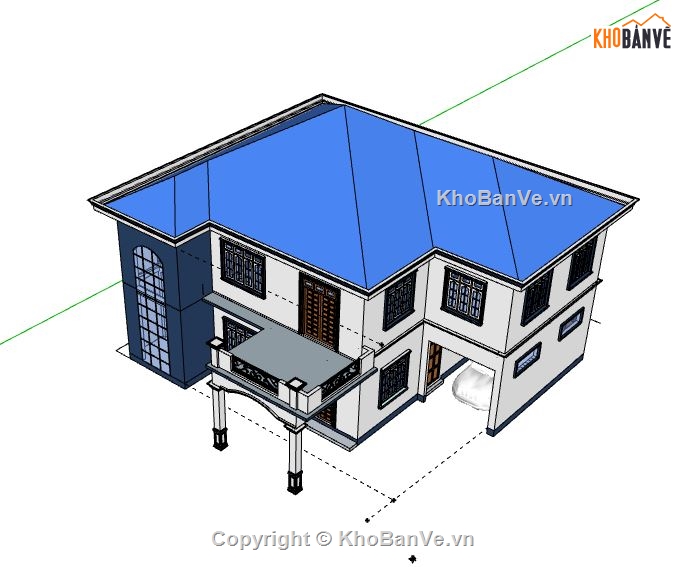 Biệt thự 2 tầng,file su biệt thự 2 tầng,biệt thự 2 tầng model su