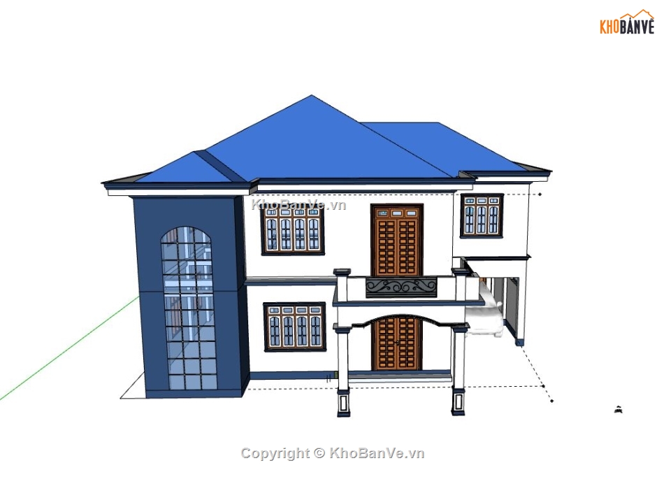 Biệt thự 2 tầng,file su biệt thự 2 tầng,biệt thự 2 tầng model su