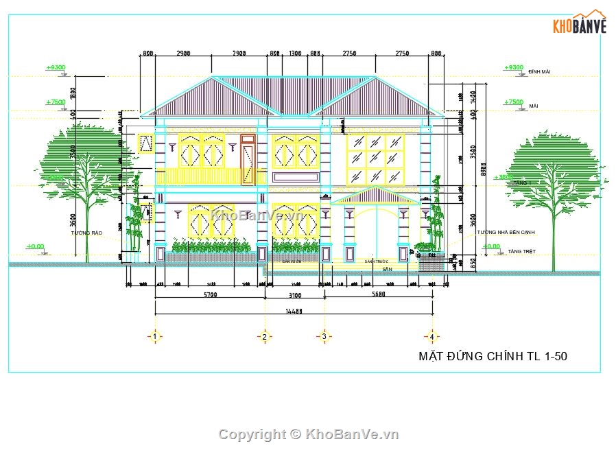 biệt thự 2 tầng,cad biệt thự 2 tầng,autocad biệt thự 2 tầng,biệt thự 2 tầng cad