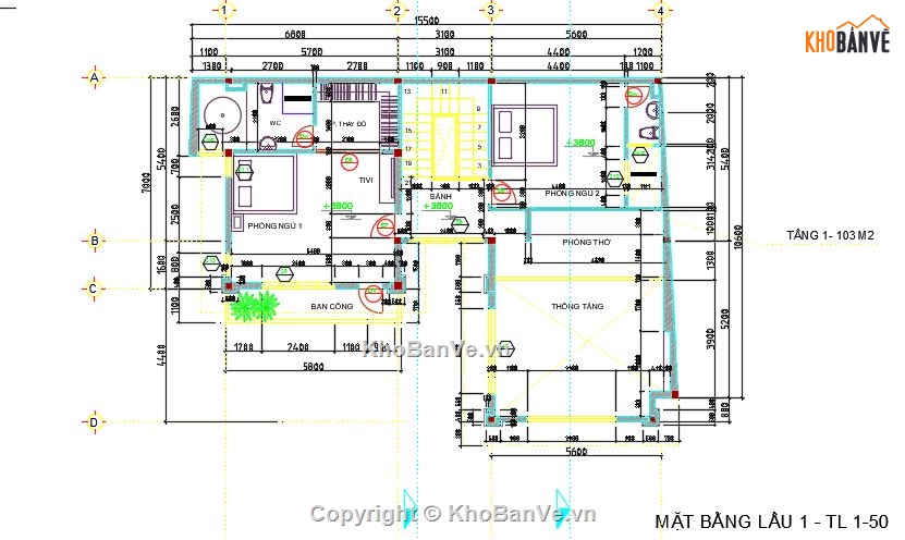biệt thự 2 tầng,cad biệt thự 2 tầng,autocad biệt thự 2 tầng,biệt thự 2 tầng cad