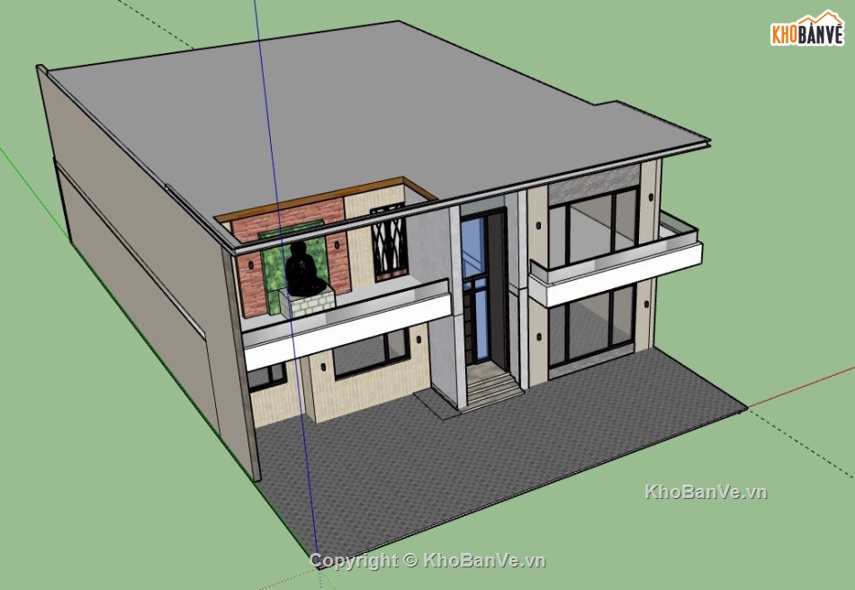 Biệt thự 2 tầng,model su biệt thự 2 tầng,biệt thự 2 tầng file su,file sketchup biệt thự 2 tầng