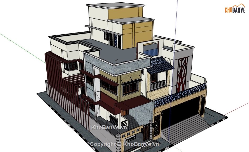 Biệt thự 2 tầng,su biệt thự 2 tầng,phối cảnh biệt thự 2 tầng