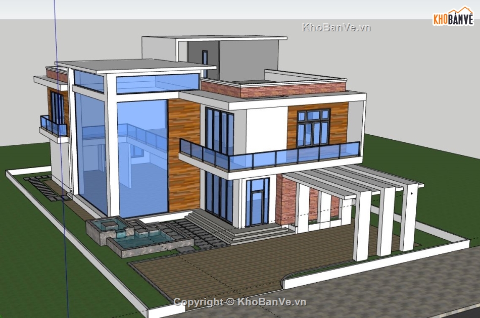 Biệt thự 2 tầng,model su biệt thự 2 tầng,biệt thự 2 tầng sketchup