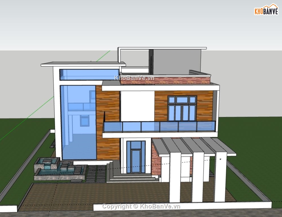 Biệt thự 2 tầng,model su biệt thự 2 tầng,biệt thự 2 tầng sketchup