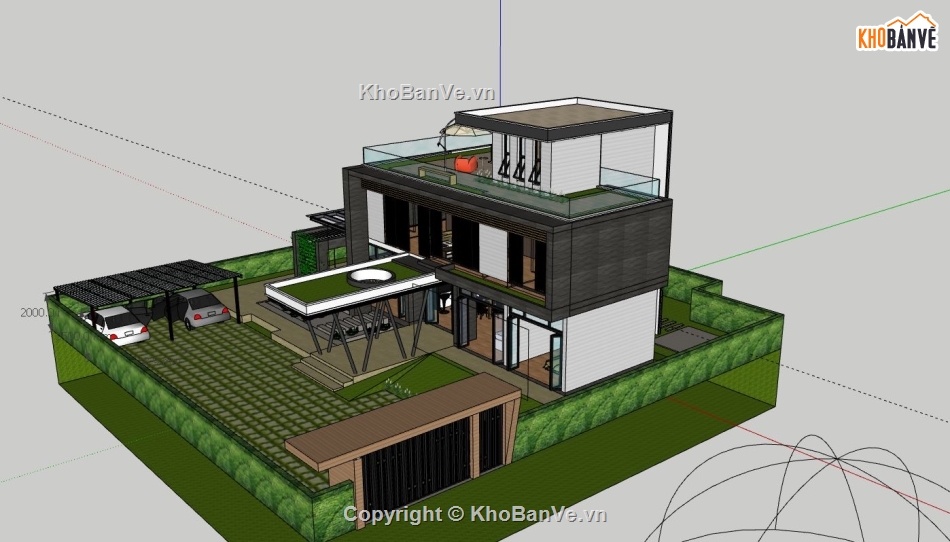 Biệt thự  2 tầng,file sketchup biệt thự 2 tầng,biệt thự 2 tầng model su,sketchup biệt thự 2 tầng,biệt thự 2 tầng file su