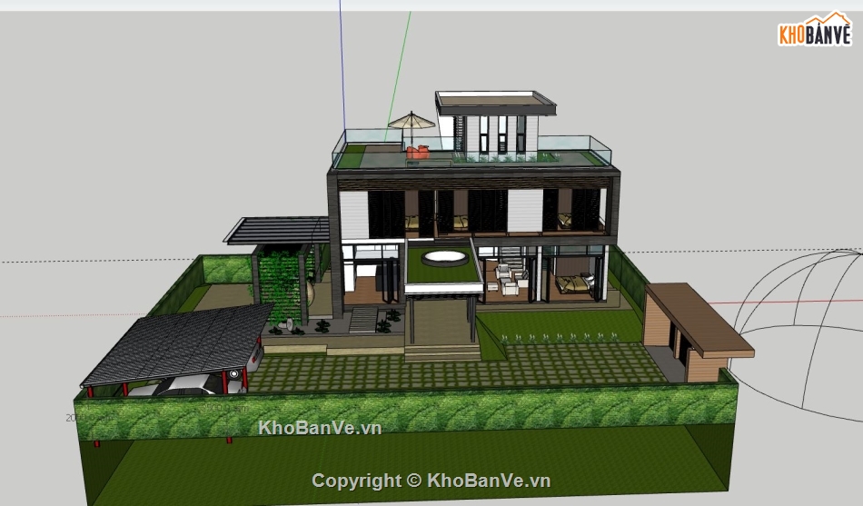 Biệt thự  2 tầng,file sketchup biệt thự 2 tầng,biệt thự 2 tầng model su,sketchup biệt thự 2 tầng,biệt thự 2 tầng file su