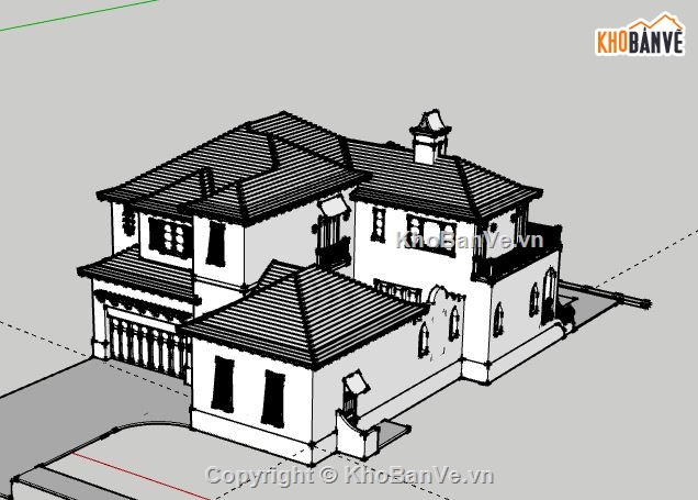 Biệt thự 2 tầng,model su biệt thự 2 tầng,biệt thự 2 tầng file su