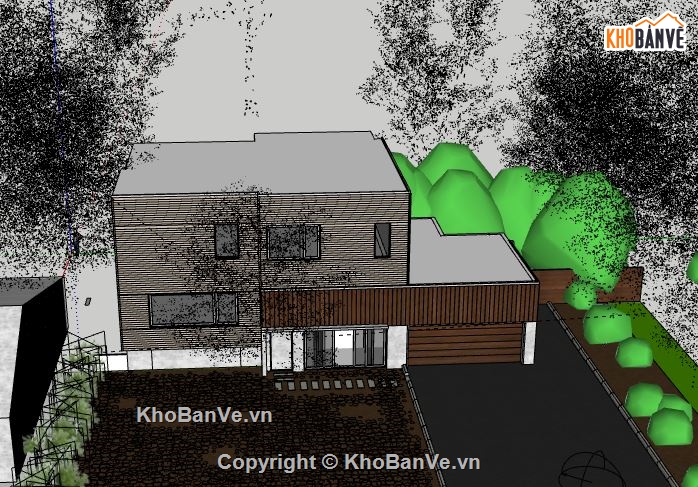 Biệt thự 2 tầng,model su biệt thự 2 tầng,file sketchup biệt thự 2 tầng