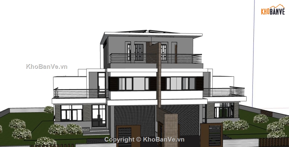 Biệt thự 2 tầng,model su biệt thự 2 tầng,file su biệt thự 2 tầng,biệt thự 2 tầng sketchup