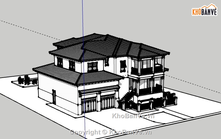 Biệt thự 2 tầng,model su biệt thự 2 tầng,biệt thự 2 tầng file su