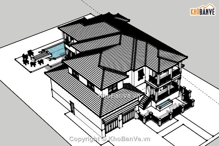 Biệt thự 2 tầng,model su biệt thự 2 tầng,biệt thự 2 tầng file su