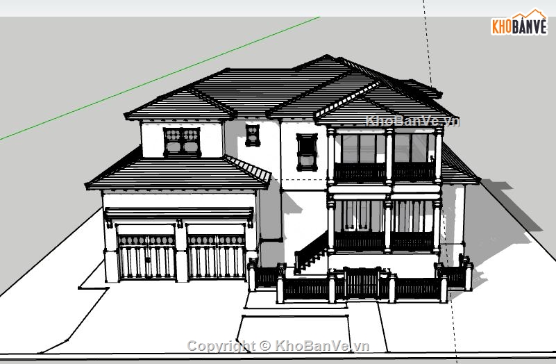 Biệt thự 2 tầng,model su biệt thự 2 tầng,biệt thự 2 tầng file su