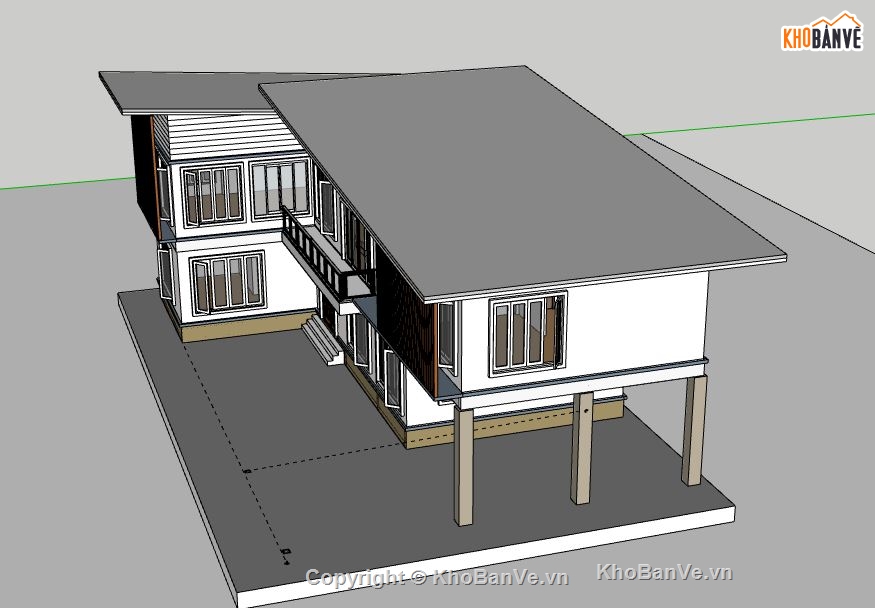 Biệt thự 2 tầng,model su biệt thự 2 tầng,biệt thự 2 tầng file su,sketchup biệt thự 2 tầng,biệt thự 2 tầng model su