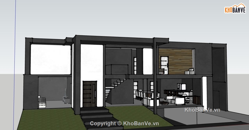 file su biệt thự,model su biệt thự,sketchup biệt thự