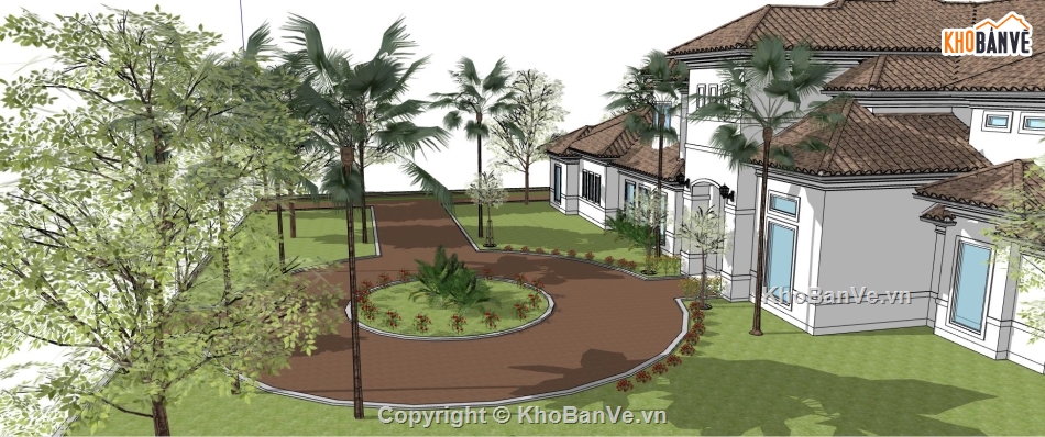 file su dựng biệt thự 2 tầng,file sketchup biệt thự 2 tầng,model su nhà biệt thự 2 tầng,model biệt thự 2 tầng su
