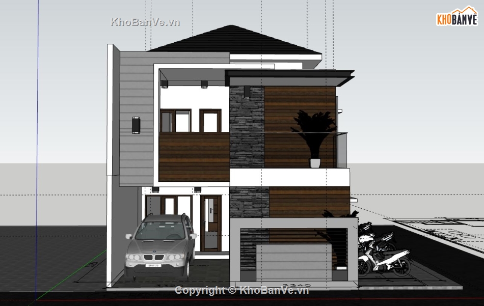 Biệt thự 2 tầng,Biệt thự 2 tầng file sketchup,model su biệt thự 2 tầng,biệt thự 2 tầng file su,mẫu sketchup biệt thự 2 tầng