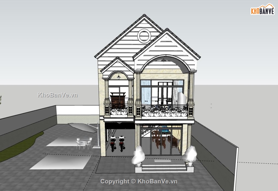 Biệt thự 2 tầng,Model su biệt thự 2 tầng,file su biệt thự 2 tầng