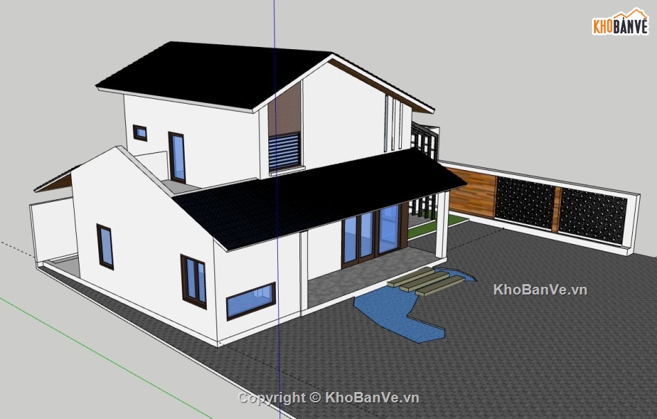 Biệt thự  2 tầng,file sketchup biệt thự 2 tầng,biệt thự 2 tầng file su,model su biệt thự 2 tầng,biệt thự 2 tầng file sketchup