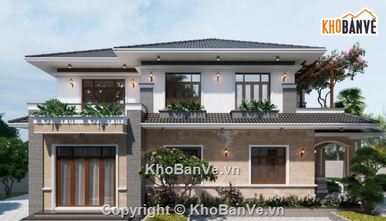 biệt thự 2 tầng cad,file cad biệt thự 2 tầng,biệt thự 2 tầng file cad