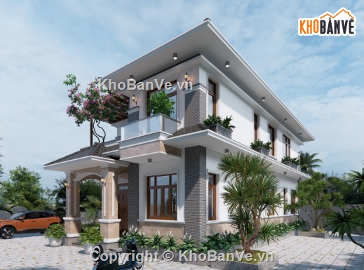 biệt thự 2 tầng cad,file cad biệt thự 2 tầng,biệt thự 2 tầng file cad
