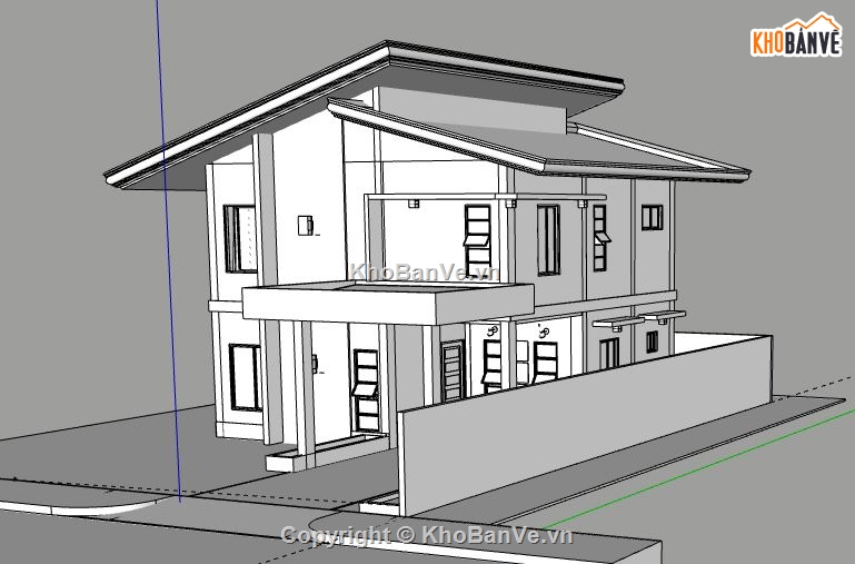 Biệt thự 2 tầng,biệt thự 2 tầng file su,model su biệt thự 2 tầng,file su biệt thự 2 tầng,biệt thự 2 tầng sketchup