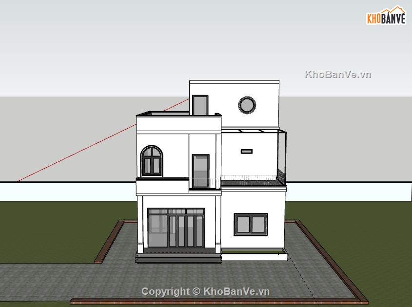 Biệt thự 2 tầng,model su biệt thự 2 tầng,file sketchup biệt thự 2 tầng