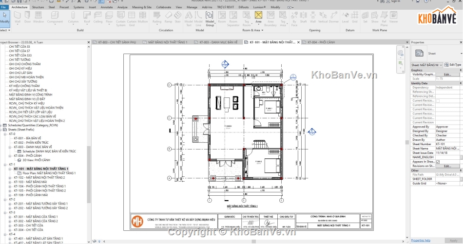 kiến trúc biệt thự 2 tầng,file revit biệt thự 2 tầng,Mẫu biệt thự 2 tầng mái nhật,biệt thự 2 tầng hiện đại