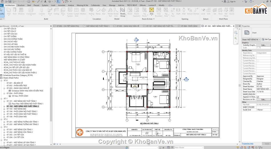 kiến trúc biệt thự 2 tầng,file revit biệt thự 2 tầng,Mẫu biệt thự 2 tầng mái nhật,biệt thự 2 tầng hiện đại