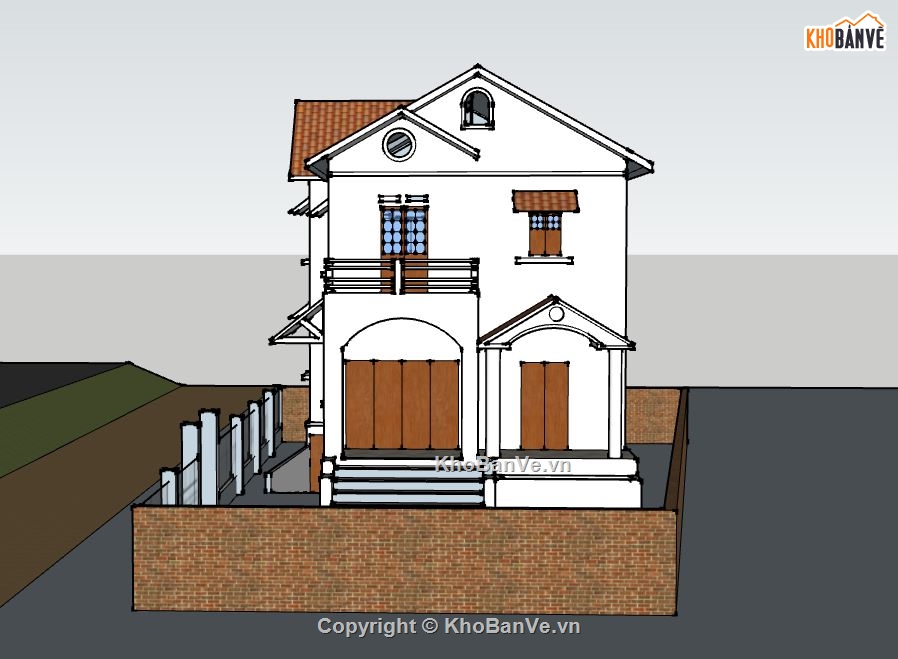 Biệt thự 2 tầng,model su biệt thự 2 tầng,biệt thự 2 tầng file su,sketchup biệt thự 2 tầng