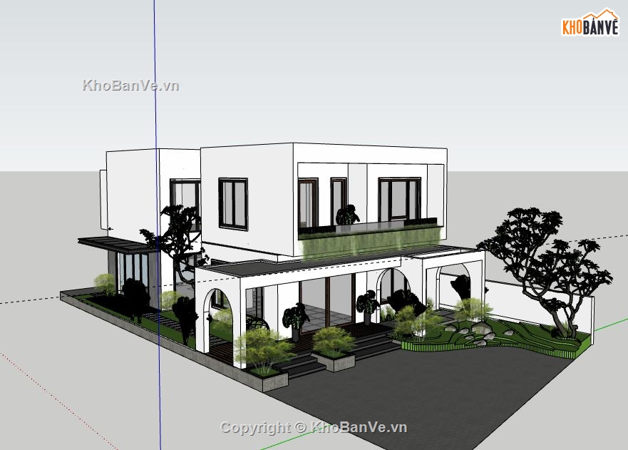 Biệt thự 2 tầng,model su biệt thự 2 tầng,biệt thự 2 tầng file su
