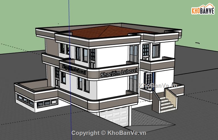 Biệt thự 2 tầng,model su biệt thự 2 tầng,mẫu biệt thự 2 tầng sketchup,biệt thự 2 tầng sketchup