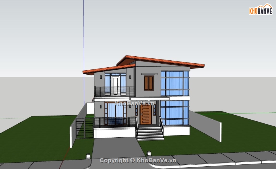 sketchup biệt thự,model su biệt thự,su biệt thự