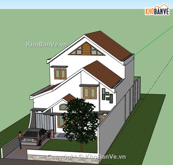 Biệt thự 2 tầng,model su biệt thự 2 tầng,biệt thự 2 tầng file su