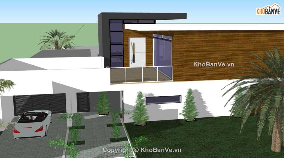 Biệt thự  2 tầng,model su biệt thự 2 tầng,file biệt thự 2 tầng,sketchup biệt thự 2 tầng