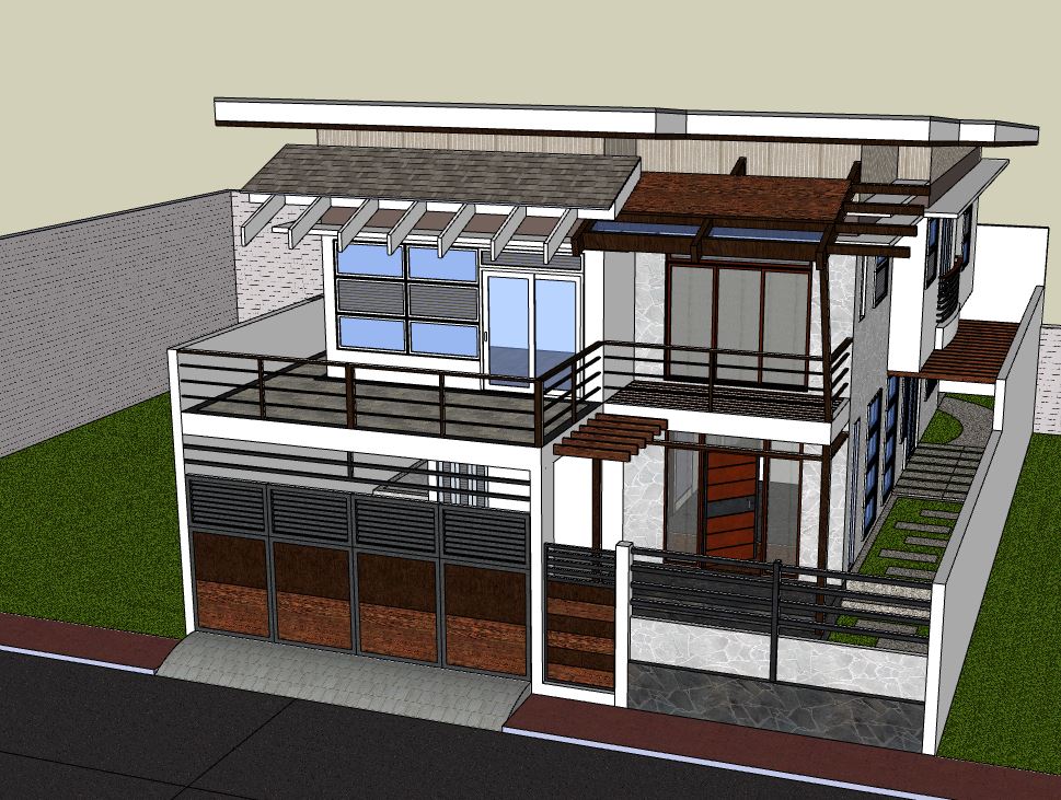 biệt thự 2 tầng,file sketchup biệt thự 2 tầng,model su biệt thự 2 tầng