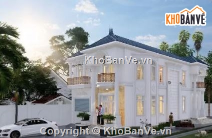 biệt thự 2 tầng,cad biệt thự 2 tầng,bản vẽ autocad biệt thự 2 tầng.,mẫu biệt thự 2 tầng cad